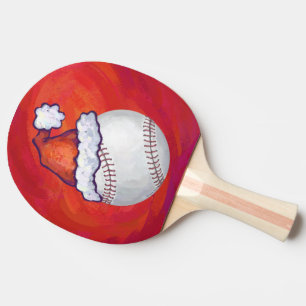 Baseball med Santa Hat på Red Pingisracket