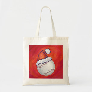 Baseball med Santa Hat på Red Tygkasse