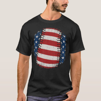 Baseball med USA American för patriotisk baseballe T Shirt