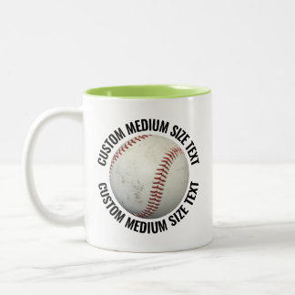 Baseball & Medium Text LIME GRÖN 325ml Custom Två-Tonad Mugg