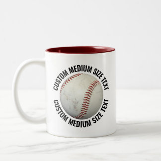 Baseball & Medium Text MARON 325g Beställningsbar Två-Tonad Mugg