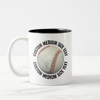 Baseball & Medium Text SVART 320g Custom Två-Tonad Mugg