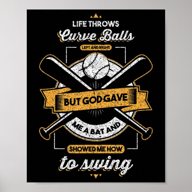 Baseball men Gud gav Christian Gift Poster (Framsidan)