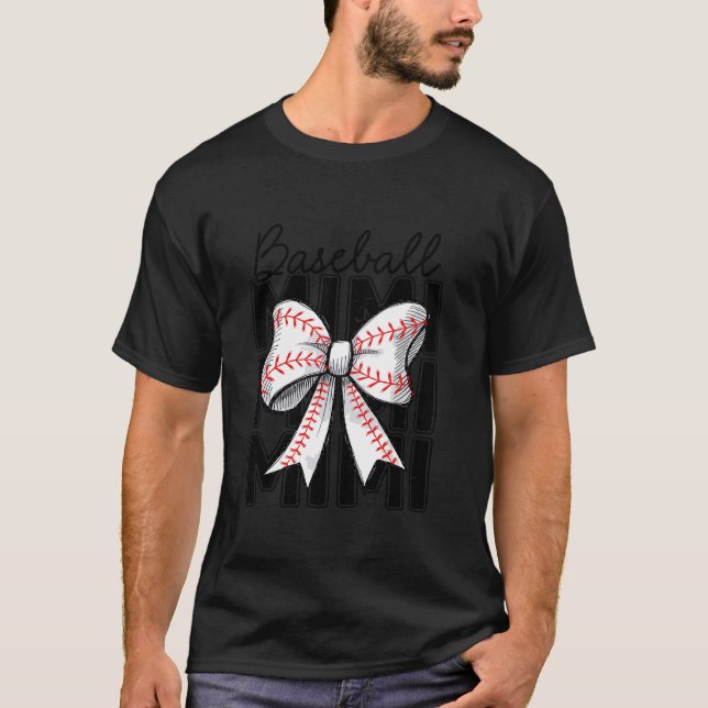 Baseball Mimi Coquette Bow Baseball Älskare-spelda T Shirt (Framsida)