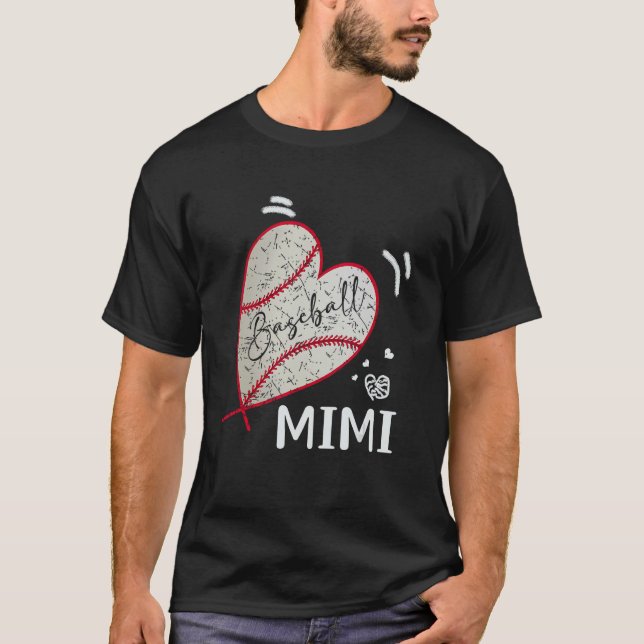 Baseball Mimi Family Matching Players Team Mimi T Shirt (Framsida)