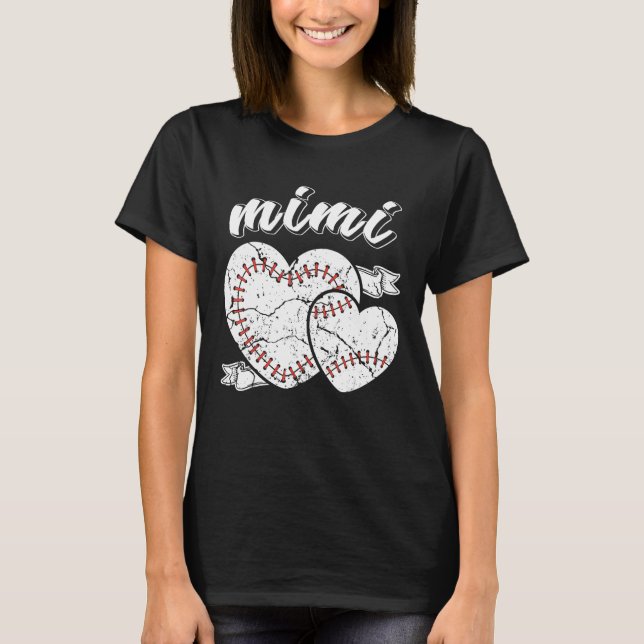 Baseball Mimi Heart Boll Coola Baseball Proud Gran T Shirt (Framsida)