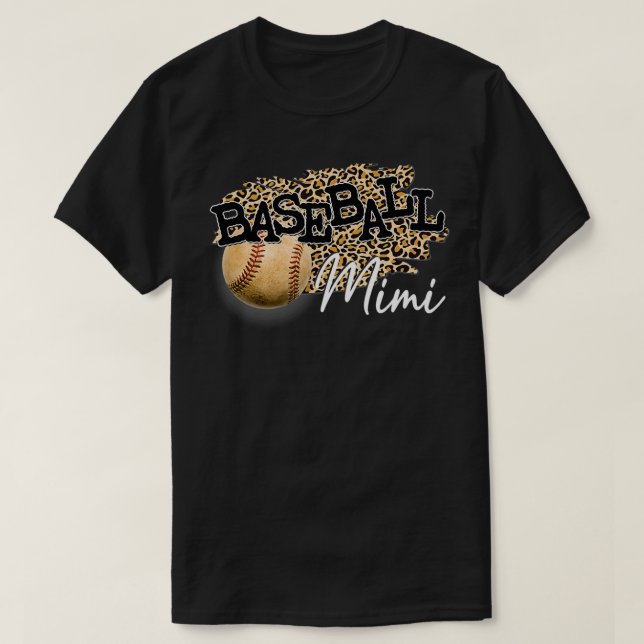 Baseball Mimi Leopard Mother's Day  T Shirt (Design framsida)