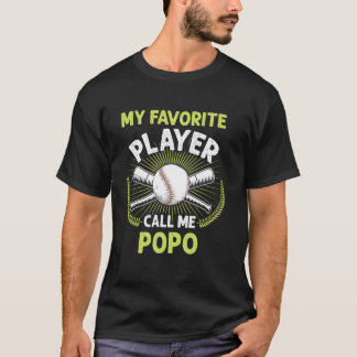 Baseball Min Favoritspelare Kalla Mig Popo Vintage T Shirt