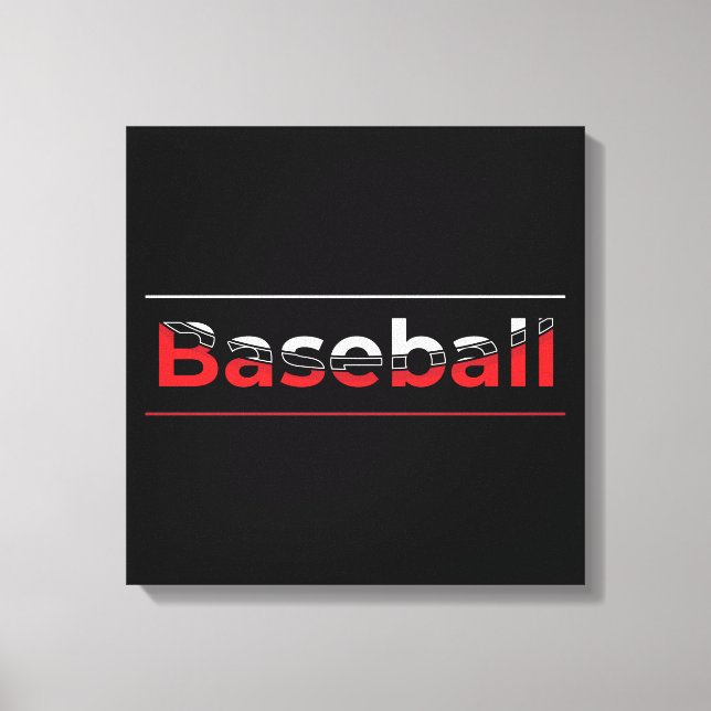 Baseball - Minimalistisk konsthändelse Canvastryck (Framsida)