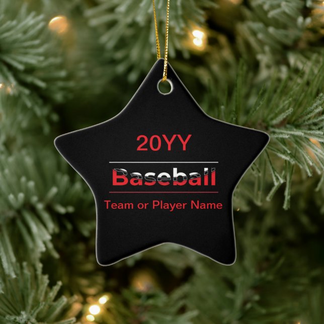 Baseball - Minimalistisk konsthändelse Julgransprydnad Keramik (Träd)