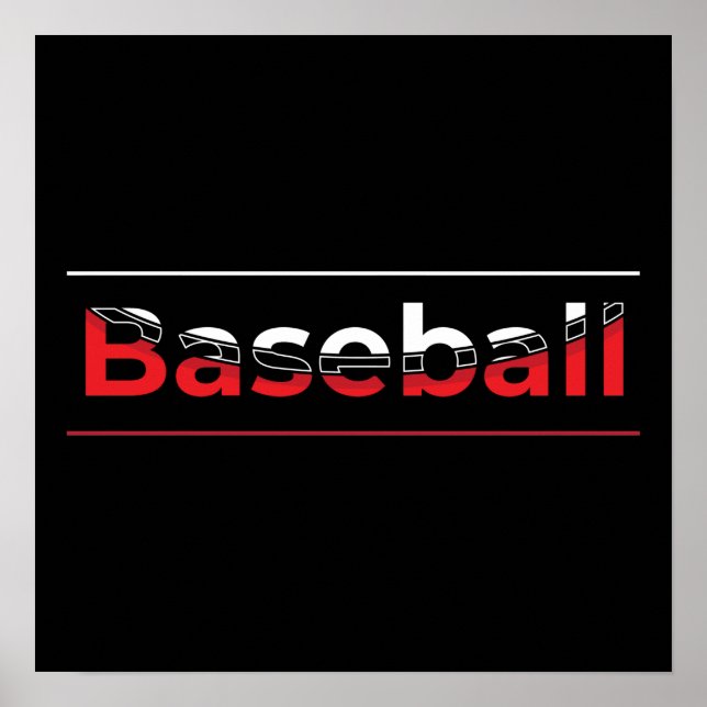 Baseball - Minimalistisk konsthändelse Poster (Framsidan)