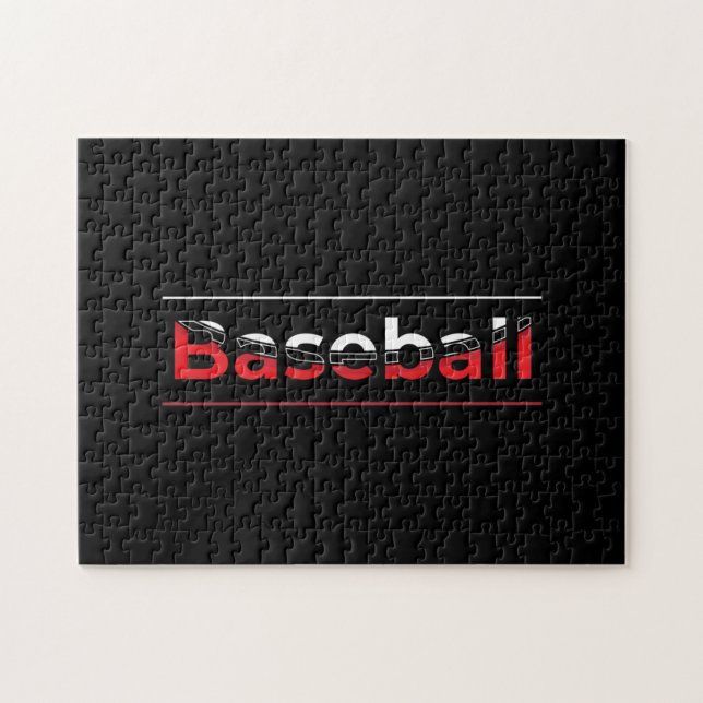 Baseball - Minimalistisk konsthändelse Pussel (Horisontell)