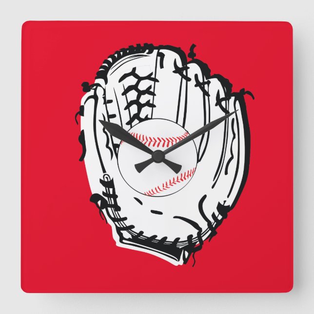 Baseball Mit Gift Fyrkantig Klocka (Framsida)