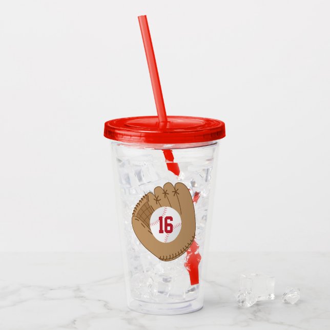 Baseball Mitt Jersey-nummer Take Away Mugg (Framsida Ice)