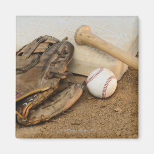 Baseball, Mitt och Fladdermus på bas Magnet