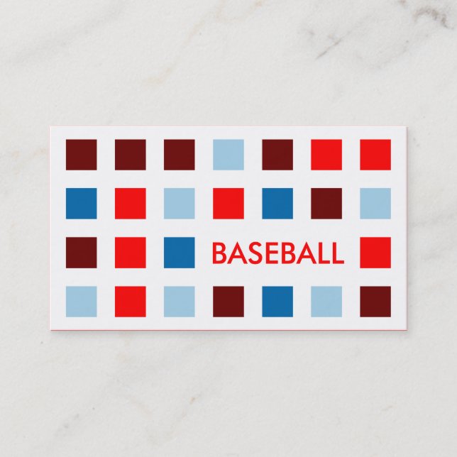 BASEBALL (modets fyrkanter) Visitkort (Framsida)