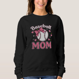 Baseball Mom Cute Pink Bow Design T Shirt