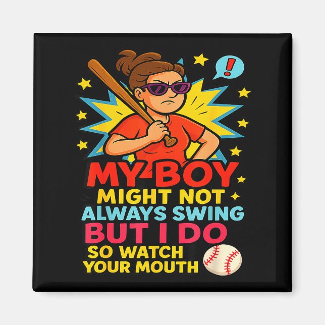 Baseball Mom Funny Quote For Mother's Day Gift  Magnet (Framsidan)