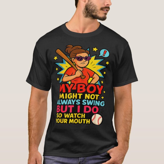 Baseball Mom Funny Quote For Mother's Day Gift  T Shirt (Framsida)