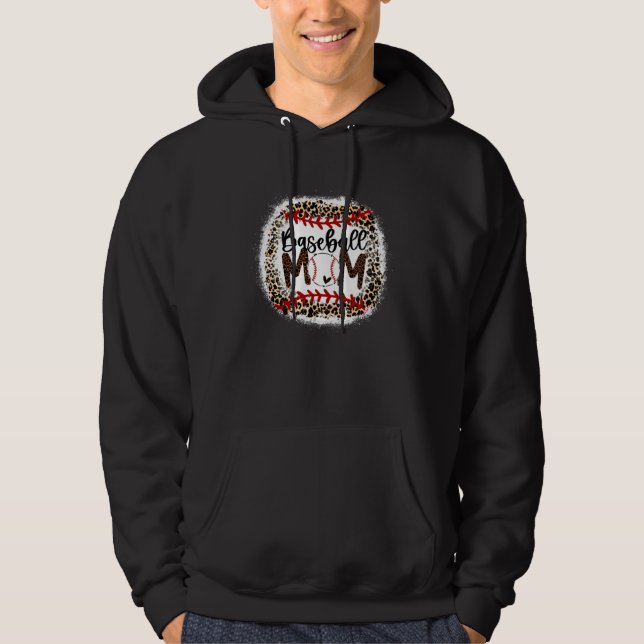 Baseball Mom Leopard  Baseball Mom Hoodie (Framsida)