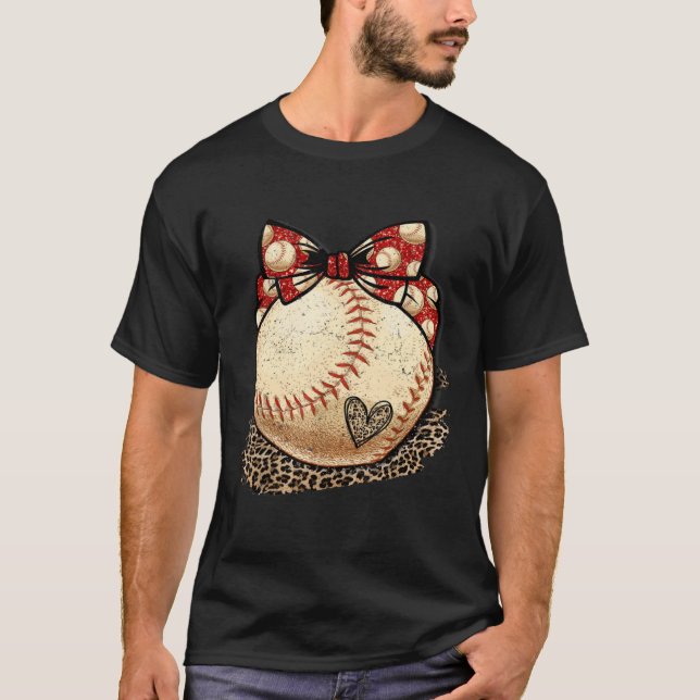 Baseball Mom Leopard  Softball Mama Mother s Day C T Shirt (Framsida)