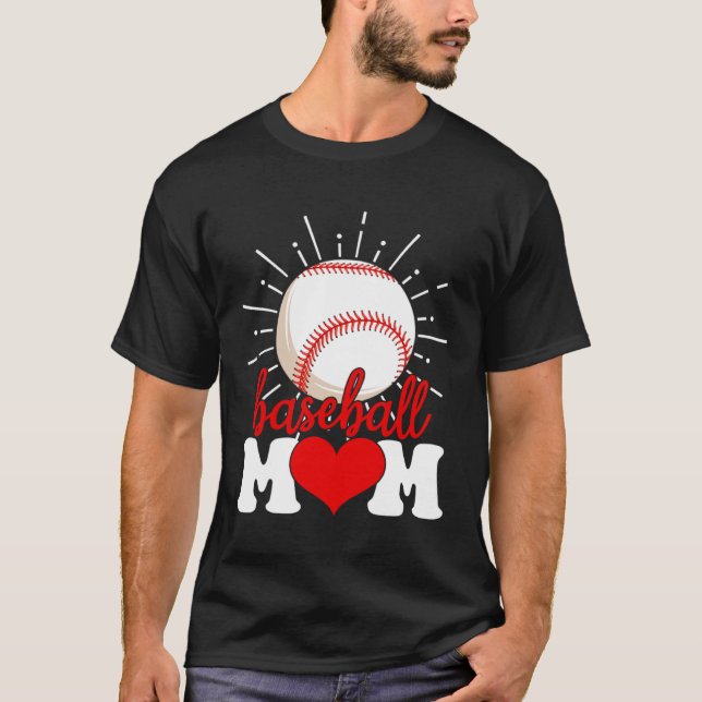 Baseball Mom Mama Mother s Day Sport T Shirt (Framsida)