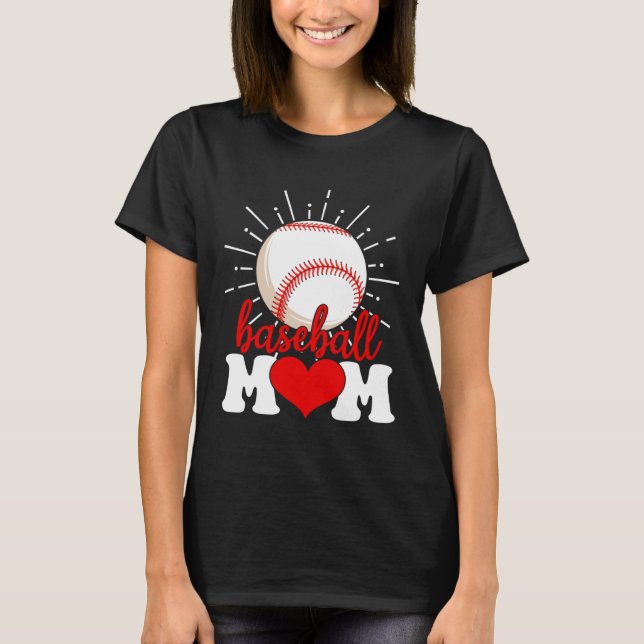 Baseball Mom Mama Mother s Day Sport T Shirt (Framsida)