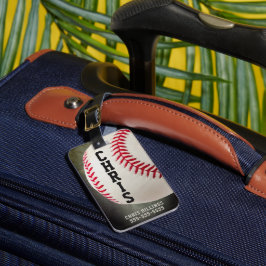 Baseball Monogram eller 2-5 Brev Namn Bagagebricka