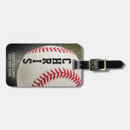 Baseball Monogram eller 2-5 Brev Namn Bagagebricka