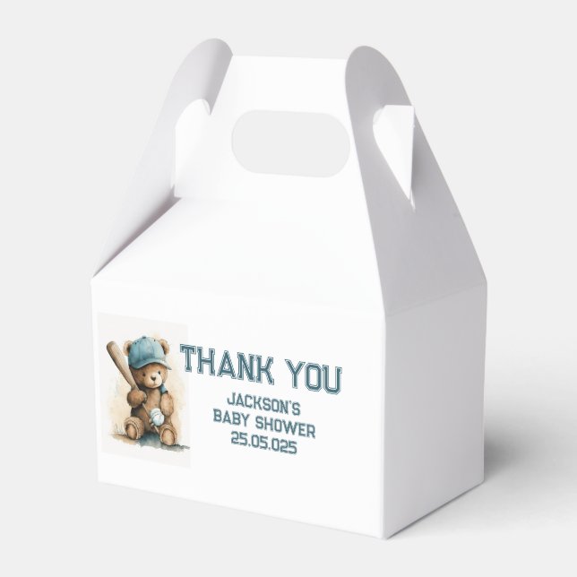 Baseball Mönster Anpassningsbar Text Boy Party Presentaskar (Framsidan Sidan)