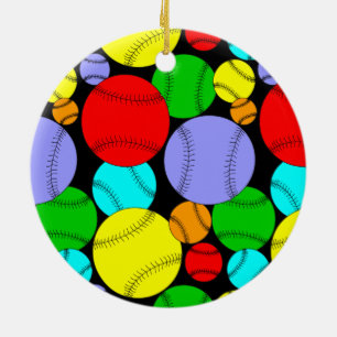 Baseball Mönster Ceramic Ornament