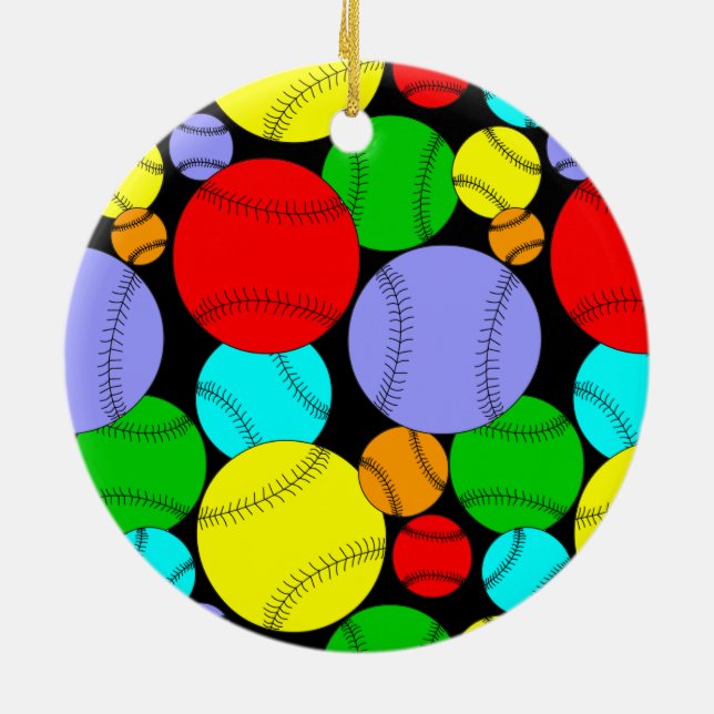 Baseball Mönster Ceramic Ornament (Baksidan)