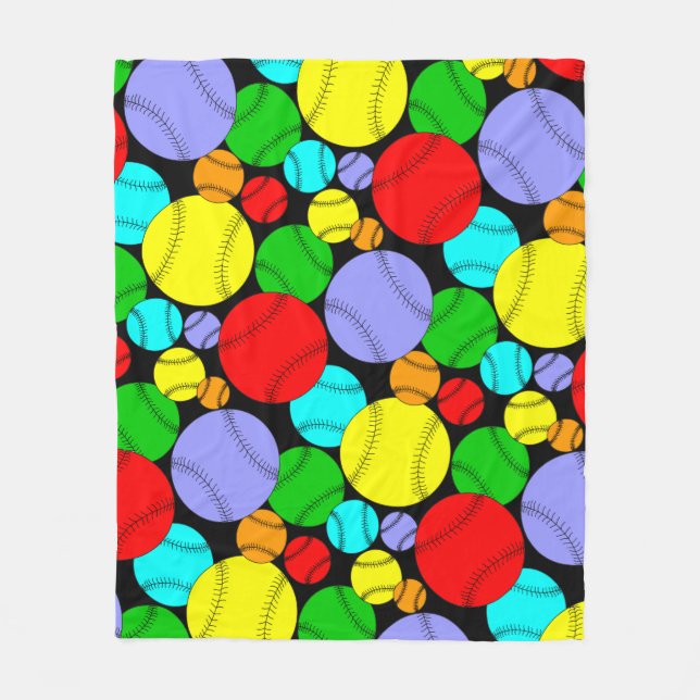 Baseball Mönster Fleece Blanket (Framsidan)
