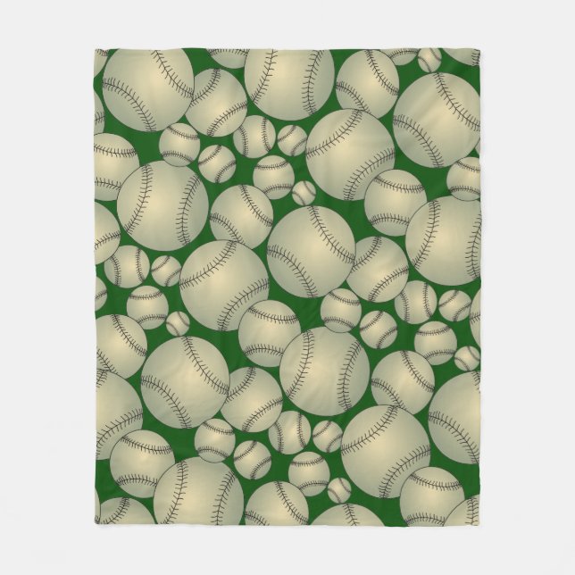 Baseball Mönster Fleece Blanket (Framsidan)