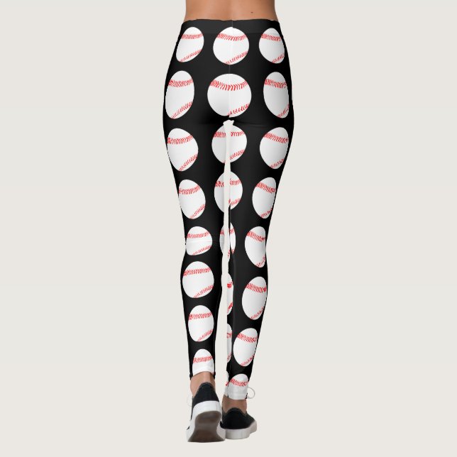 Baseball Mönster Kvinnors lag Leggings (Baksida)