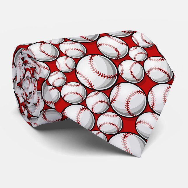Baseball Mönster Necktie Slips (Rullad)