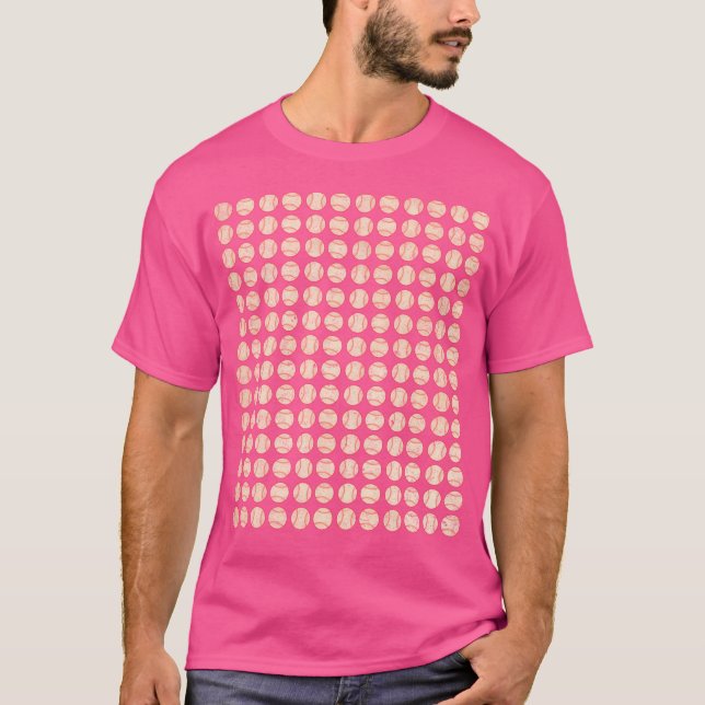 Baseball Mönster Vintage T Shirt (Framsida)