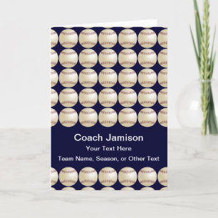 Baseball Mörk blått kort för Coach, blank insida