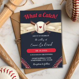 Baseball Mörk Navy Sports Bröllop Inbjudningar