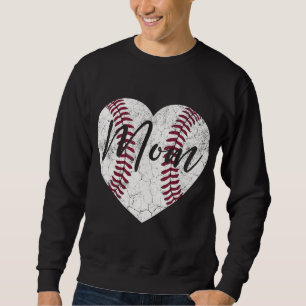 Baseball Mors dag Gift Mamma Mamma Women Cu Lång Ärmad Tröja