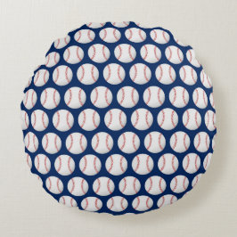 Baseball mot blå bakgrund rund kudde