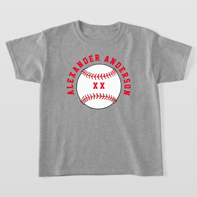 Baseball Namn och Jersey Personalize T-Shirt (Laydown)