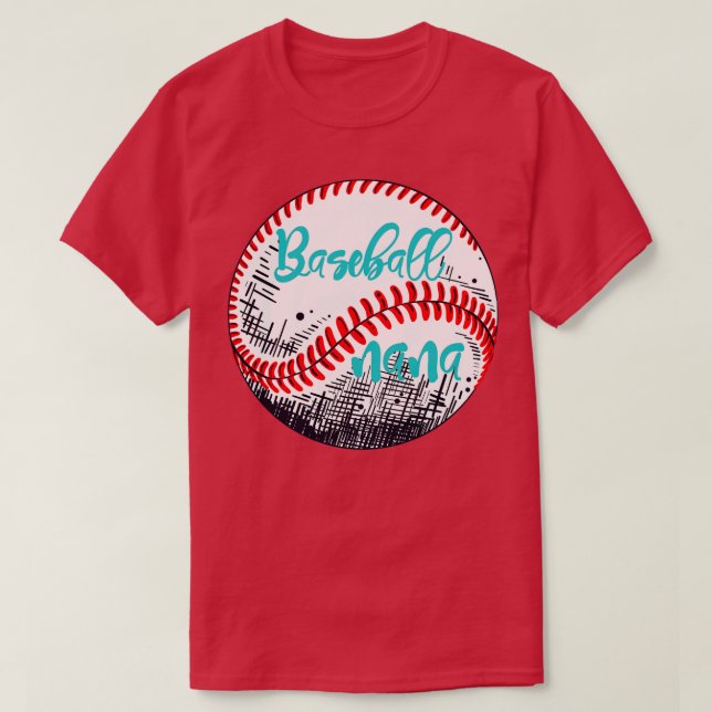 Baseball Nana Baseball Älskare Gift T Shirt (Design framsida)