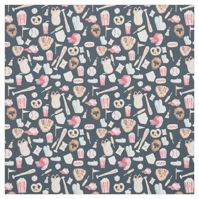 Baseball Navy Struktur Tyg (Provkarta)