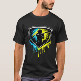 Baseball: Neon Drip Slagare Sköld Emblem T Shirt