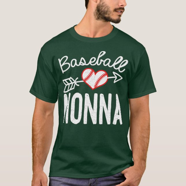 Baseball Nonna Grandma T Shirt (Framsida)