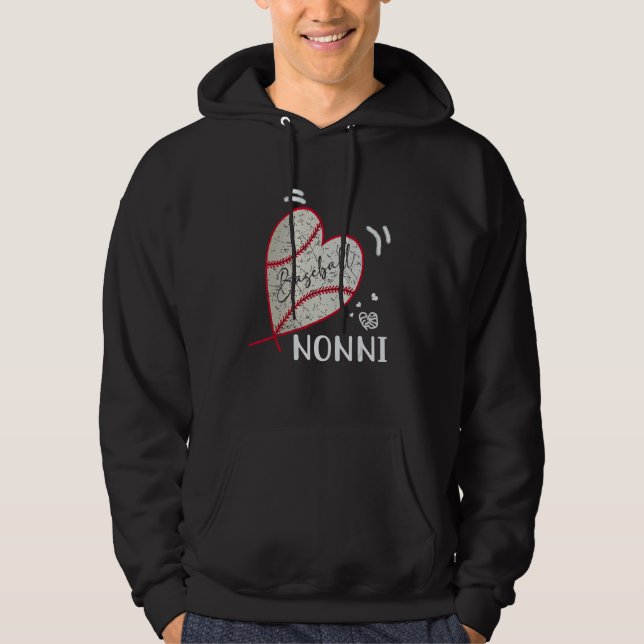 Baseball Nonni Family Matching Players Team Nonni Hoodie (Framsida)