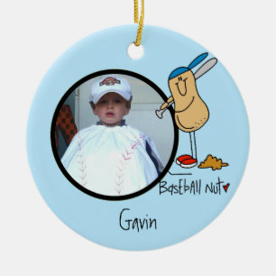 Baseball Nöt Photo Ornament