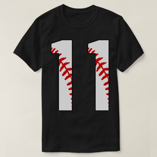 Baseball nummer 11 11 Baseball Jersey Favorite Pl T Shirt (Design framsida)