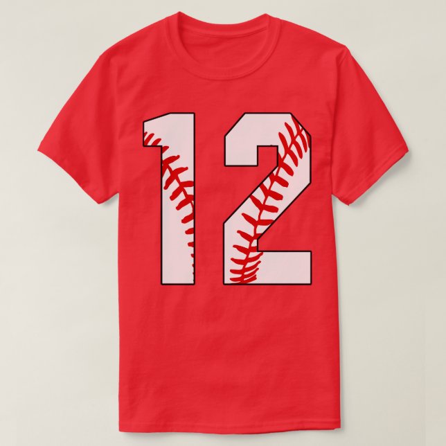 Baseball nummer 12 12 Baseball Jersey Favorite Pl T Shirt (Design framsida)